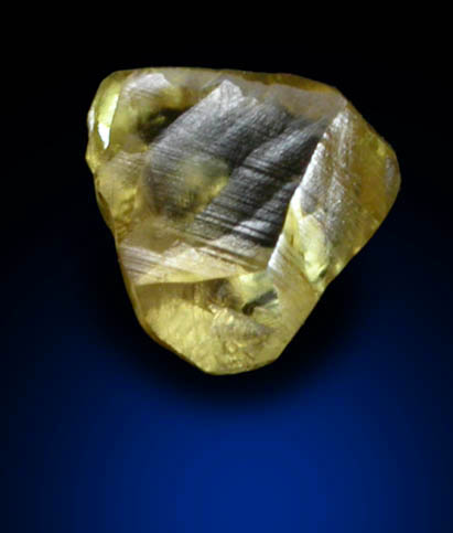 Diamond (0.41 carat fancy-intense yellow asymmetric crystal) from Argyle Mine, Kimberley, Western Australia, Australia