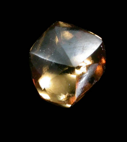 Diamond (0.42 carat fancy-orange flattened dodecahedral crystal) from Argyle Mine, Kimberley, Western Australia, Australia