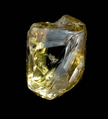 Diamond (0.53 carat fancy-yellow elongated dodecahedral crystal) from Argyle Mine, Kimberley, Western Australia, Australia