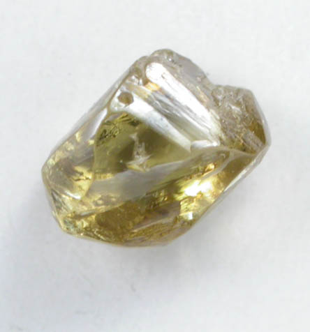 Diamond (0.53 carat fancy-yellow elongated dodecahedral crystal) from Argyle Mine, Kimberley, Western Australia, Australia