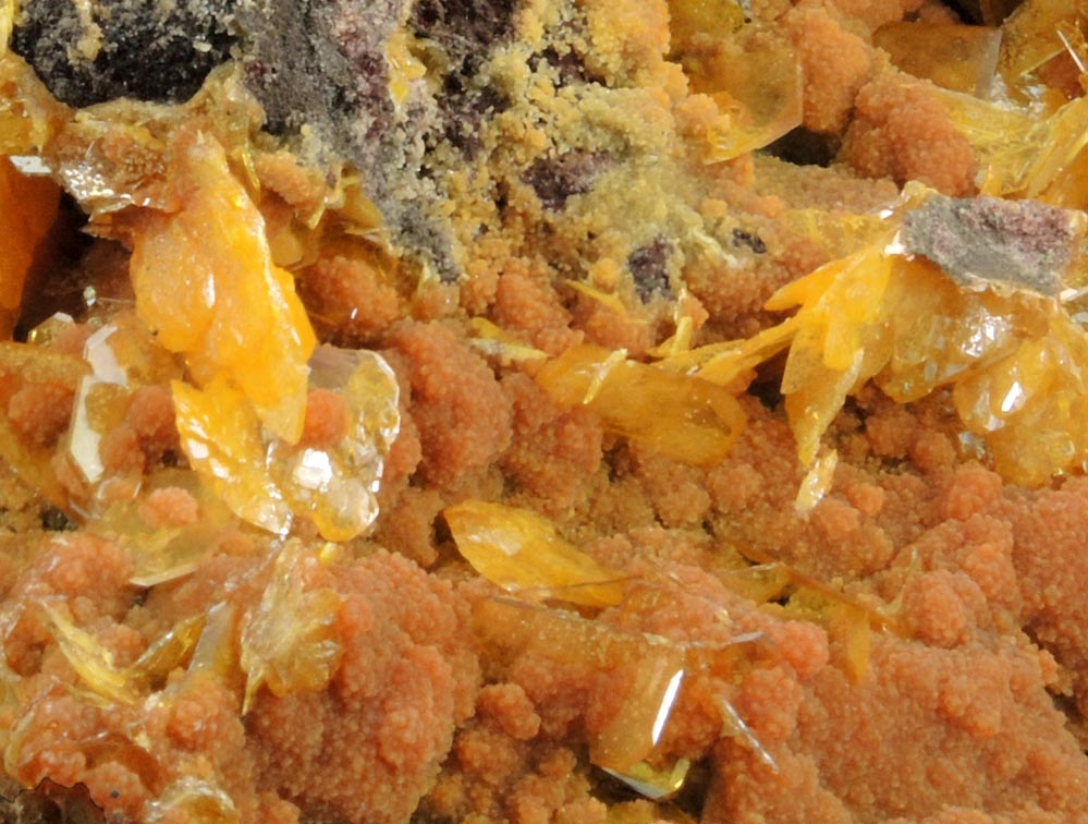 Wulfenite and Mimetite from San Francisco Mine, Cerro Prieto, north of Cucurpe, Sonora, Mexico