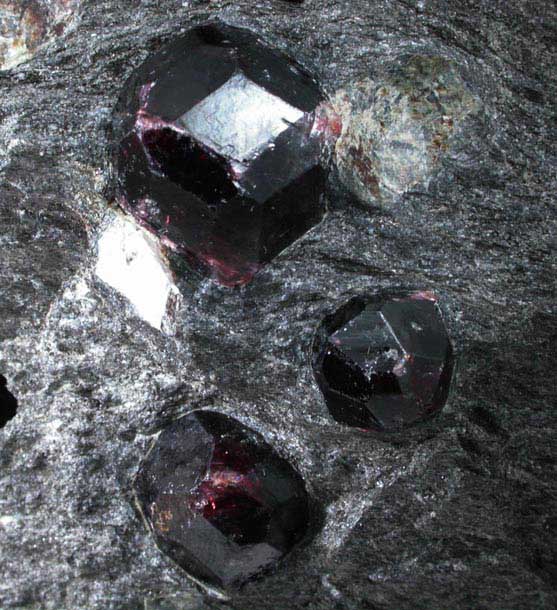 Almandine Garnet from Garnet Ledge, east shore of Stikine River Delta, 11 km north of Wrangell, Alaska