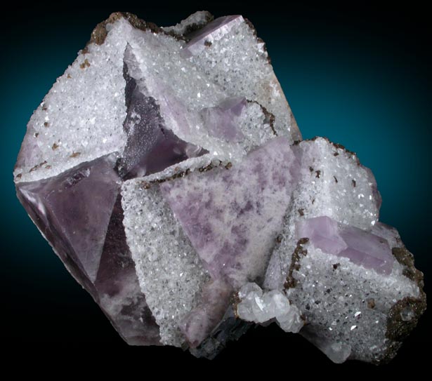 Fluorite with Quartz, Siderite, Galena from Alston Moor District, West Cumberland Iron Mining District, Cumbria, England