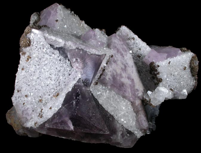 Fluorite with Quartz, Siderite, Galena from Alston Moor District, West Cumberland Iron Mining District, Cumbria, England