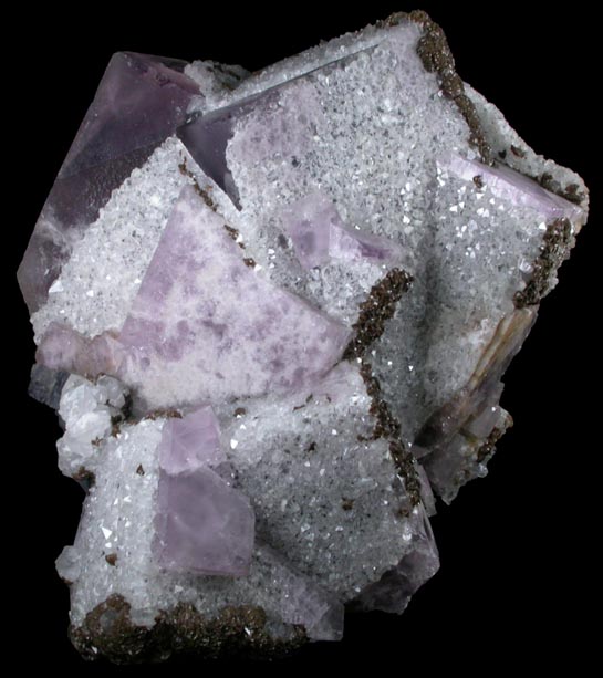 Fluorite with Quartz, Siderite, Galena from Alston Moor District, West Cumberland Iron Mining District, Cumbria, England