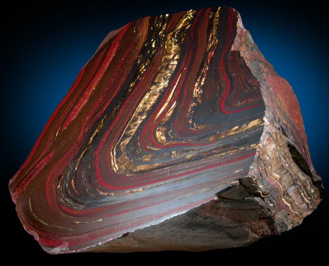 Hematite, Quartz var. Jasper, Tiger-Eye (Tiger Iron) from Strelley Station, Ord Range, Western Australia, Australia