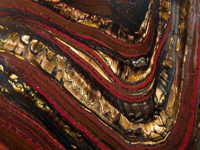 Hematite, Quartz var. Jasper, Tiger-Eye (Tiger Iron) from Strelley Station, Ord Range, Western Australia, Australia