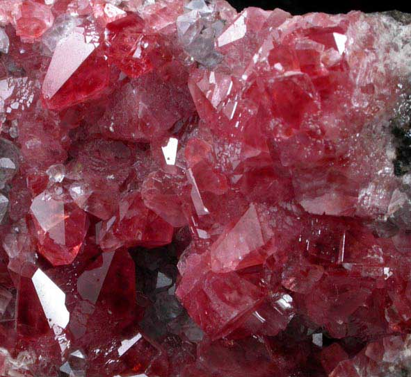 Rhodochrosite on Quartz from Uchucchaqua Mine, Oyon Province, Lima Department, Peru