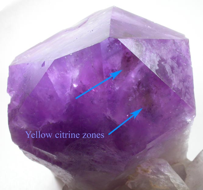 Quartz var. Ametrine (Amethyst and Citrine combination) from Anahi Mine, La Gaiba District, Angel Sandoval Province, Santa Cruz Department, Bolivia