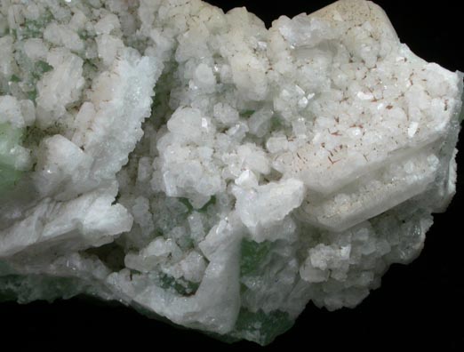 Apophyllite over Prehnite from Roncari Quarry, East Granby, Hartford County, Connecticut