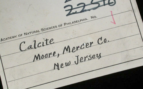 Calcite on Stilbite from Moore's Station, Mercer County, New Jersey
