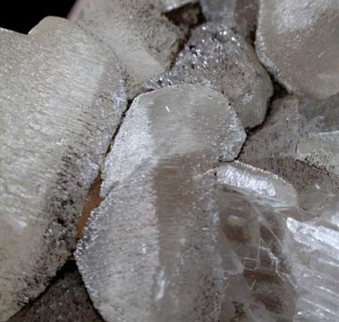 Calcite on Stilbite from Moore's Station Quarry, 44 km northeast of Philadelphia, Mercer County, New Jersey