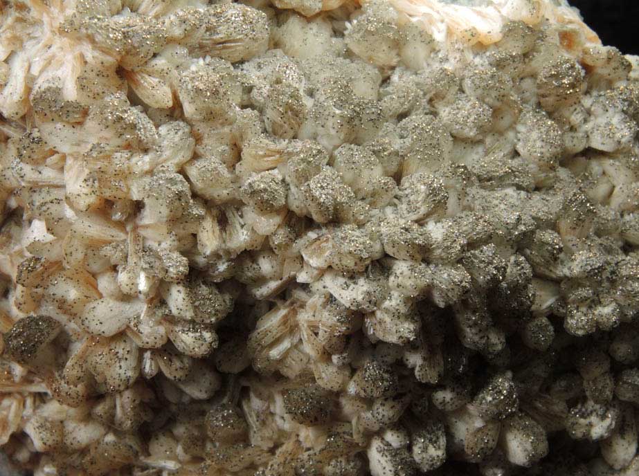 Stilbite with Pyrite from Cornwall Iron Mines, Cornwall, Lebanon County, Pennsylvania