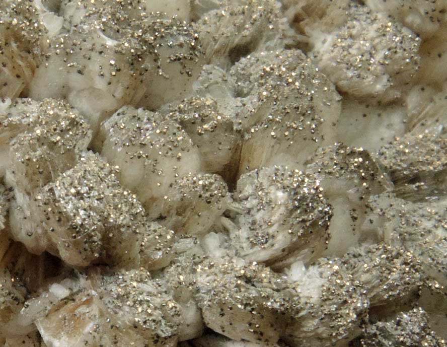 Stilbite with Pyrite from Cornwall Iron Mines, Cornwall, Lebanon County, Pennsylvania