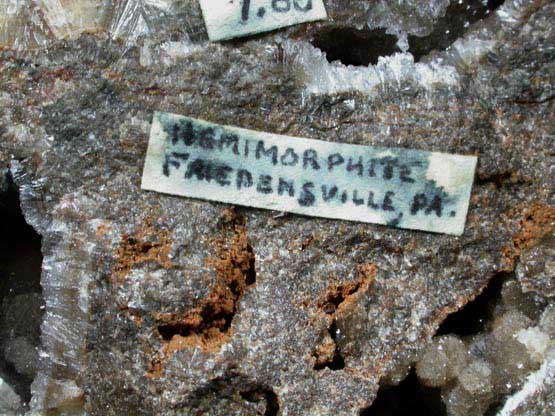 Hemimorphite var. Calamine from Friedensville, Lehigh County, Pennsylvania