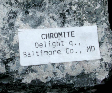 Chromite-Magnesiochromite from Delight Quarry, Soldiers' Delight Ridge, Baltimore County, Maryland