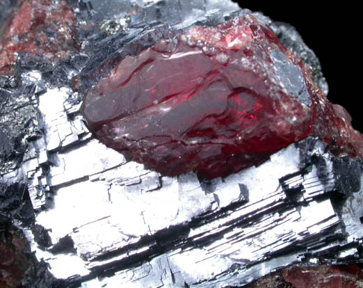 Rhodonite in Galena from Broken Hill, New South Wales, Australia