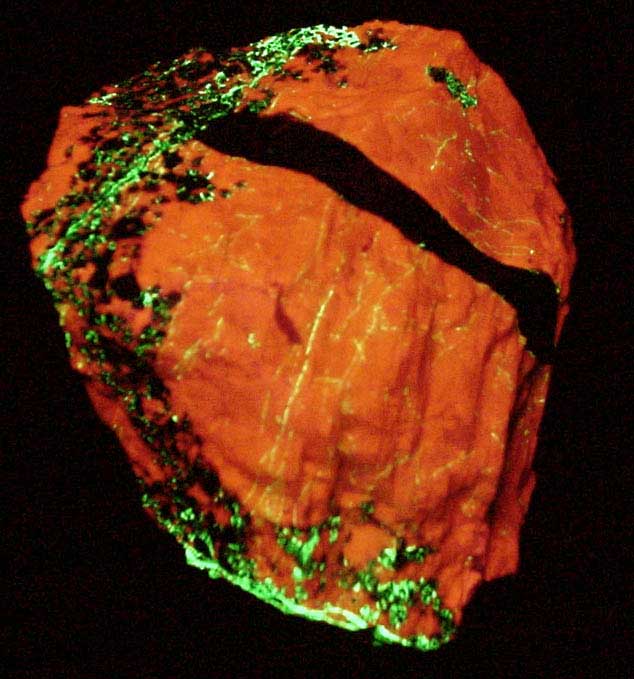 Zincite in Calcite with Franklinite and Willemite from Sterling Mine, Ogdensburg, Sterling Hill, Sussex County, New Jersey (Type Locality for Franklinite and Zincite)