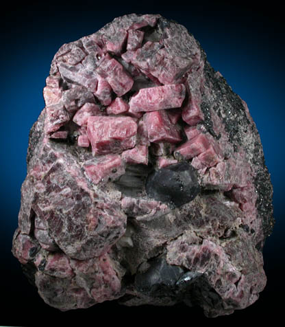 Rhodonite with Franklinite, Calcite, Willemite from Franklin, Sussex County, New Jersey (Type Locality for Franklinite)