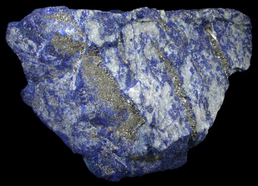 Lazurite var. Lapis Lazuli with Pyrite from Sar-e-Sang, Kokscha Valley, Badakshan, Afghanistan (Type Locality for Lazurite)