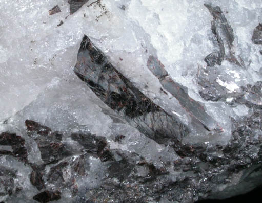 Hübnerite in Quartz from Tungsten Queen Mine, Hamme District, Vance County, North Carolina