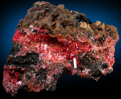 Crocoite from Red Lead Mine, Dundas, Tasmania, Australia