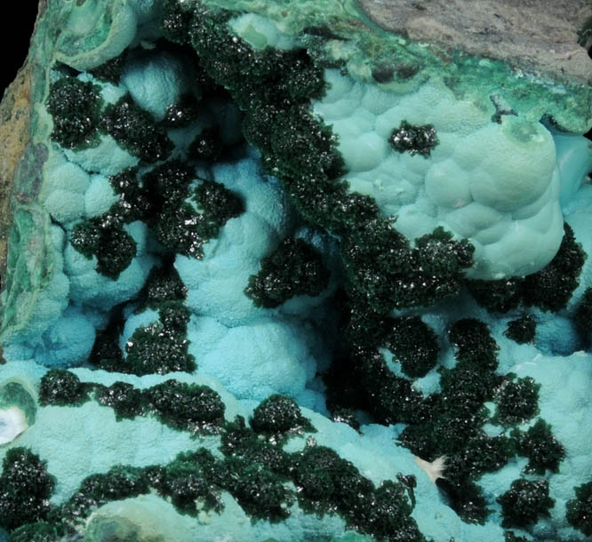 Malachite on Chrysocolla from L'Etoile du Congo Mine, Lubumbashi, Katanga Copperbelt, Haut-Katanga Province, Democratic Republic of the Congo