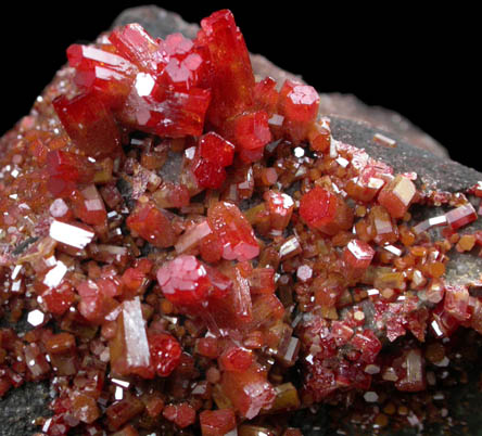 Vanadinite with Calcite from Mibladen, Haute Moulouya Basin, Zeida-Aouli-Mibladen belt, Midelt Province, Morocco