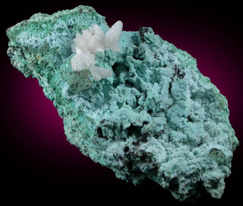 Cerussite on Chrysocolla pseudomorphs after Wulfenite from 79 Mine, Banner District, near Hayden, Gila County, Arizona