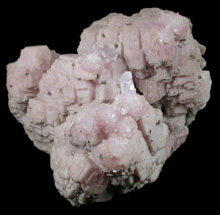 Rhodochrosite with Quartz and Pyrite from Emma Mine, Butte Mining District, Summit Valley, Silver Bow County, Montana