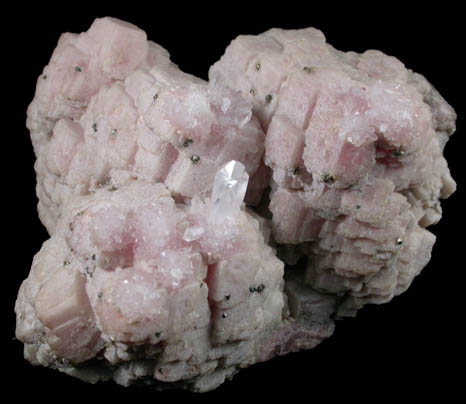 Rhodochrosite with Quartz and Pyrite from Emma Mine, Butte Mining District, Summit Valley, Silver Bow County, Montana