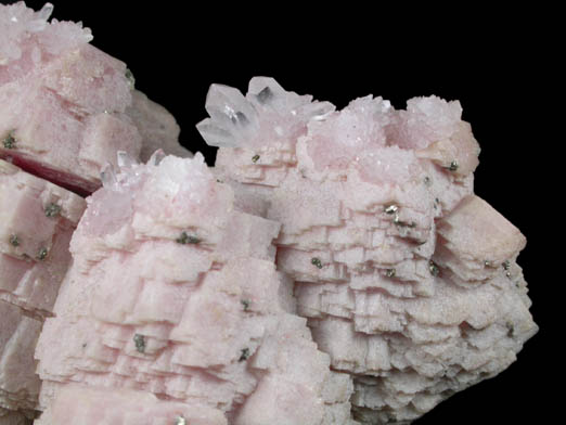 Rhodochrosite with Quartz and Pyrite from Emma Mine, Butte Mining District, Summit Valley, Silver Bow County, Montana