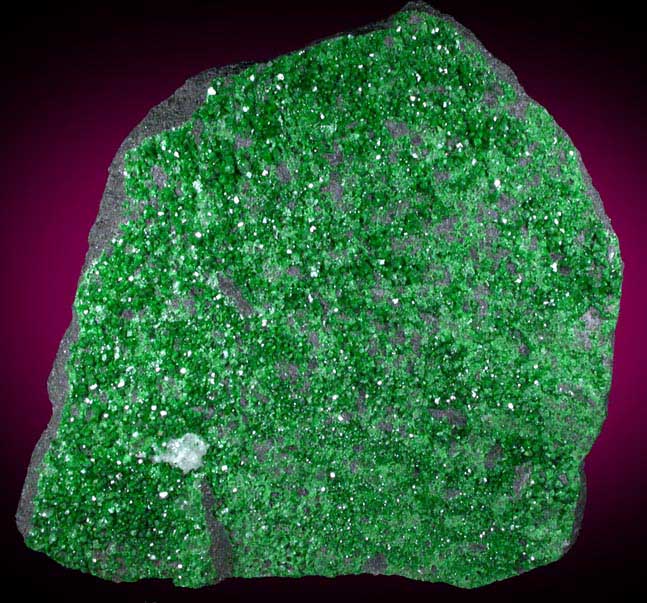 Uvarovite Garnet from Saranovskoye Mine, Sarany, Permskaya Oblast', Ural Mountains, Russia (Type Locality for Uvarovite)