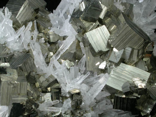 Pyrite with Quartz from Huaron District, Cerro de Pasco Province, Pasco Department, Peru