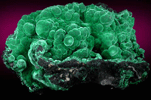 Malachite on Tenorite from Kalatala Mine, Democratic Republic of the Congo