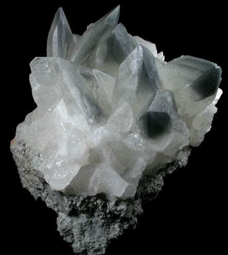 Calcite with Marcasite phantom-growth zones from Vulcan Quarry, Racine, Racine County, Wisconsin