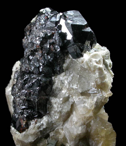 Cassiterite on Siderite from Panasqueira Mine, Barroca Grande, 21 km. west of Fundao, Castelo Branco, Portugal