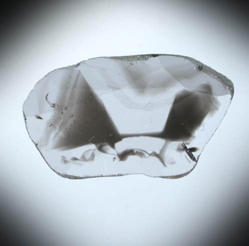 Diamond (1.16 carat polished slice with sector-zoned inclusions) from Zimbabwe