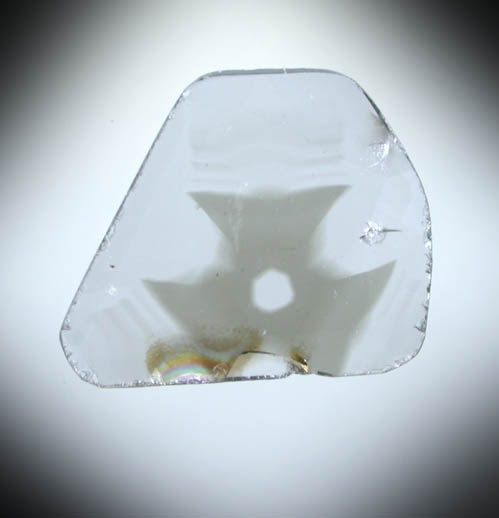 Diamond (0.47 carat polished slice with sector-zoned inclusions) from Zimbabwe