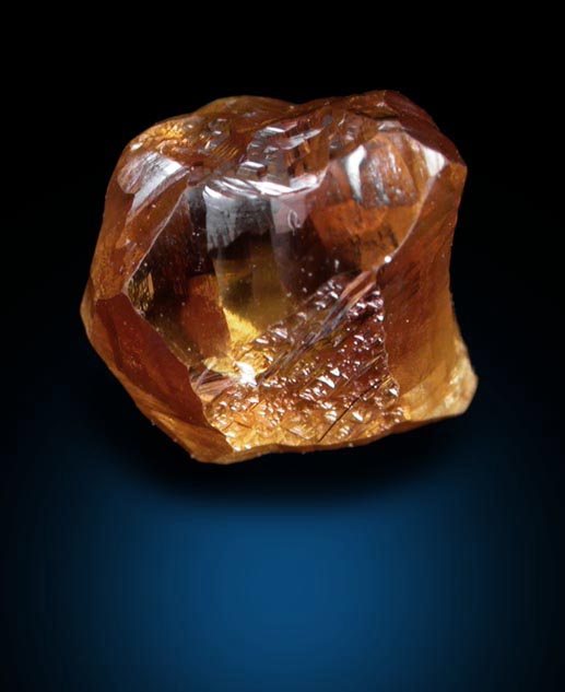 Diamond (1.32 carat fancy orange-brown asymmetric crystal) from Zvishavane, Zimbabwe