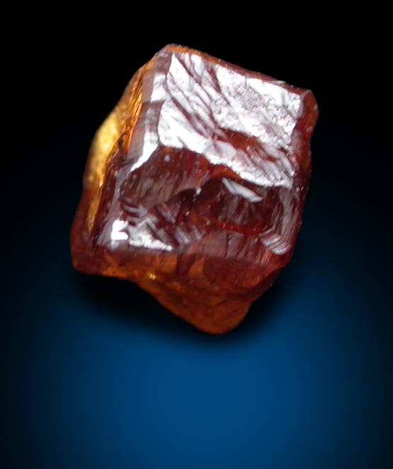 Diamond (0.94 carat fancy orange-brown cubic crystal) from Zvishavane, Zimbabwe