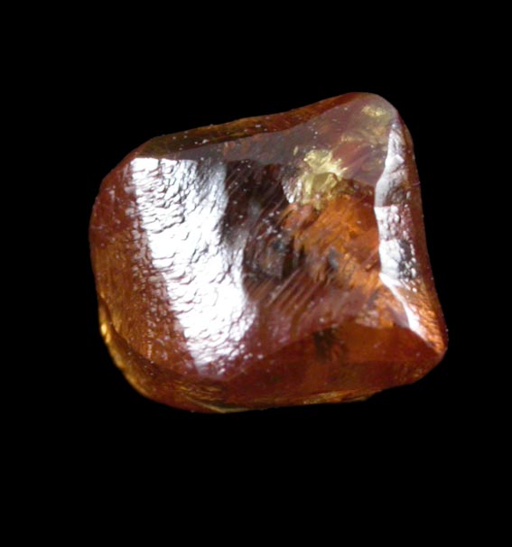 Diamond (1.09 carat fancy orange-brown cubic crystal) from Zvishavane, Zimbabwe
