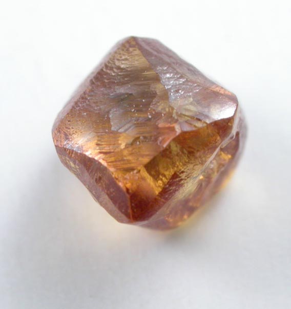 Diamond (1.09 carat fancy orange-brown cubic crystal) from Zvishavane, Zimbabwe