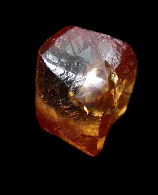 Diamond (1.09 carat fancy orange-brown cubic crystal) from Zvishavane, Zimbabwe