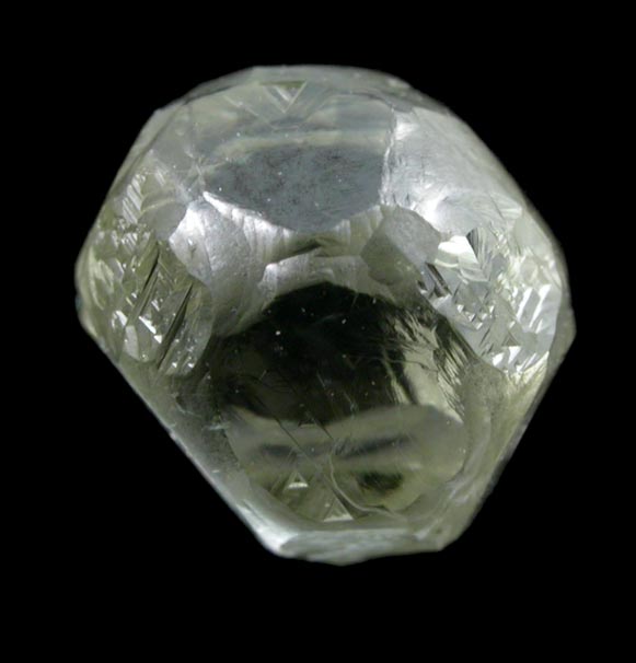 Diamond (1.76 carat cuttable yellow-gray complex crystal) from Jwaneng Mine, Naledi River Valley, Botswana