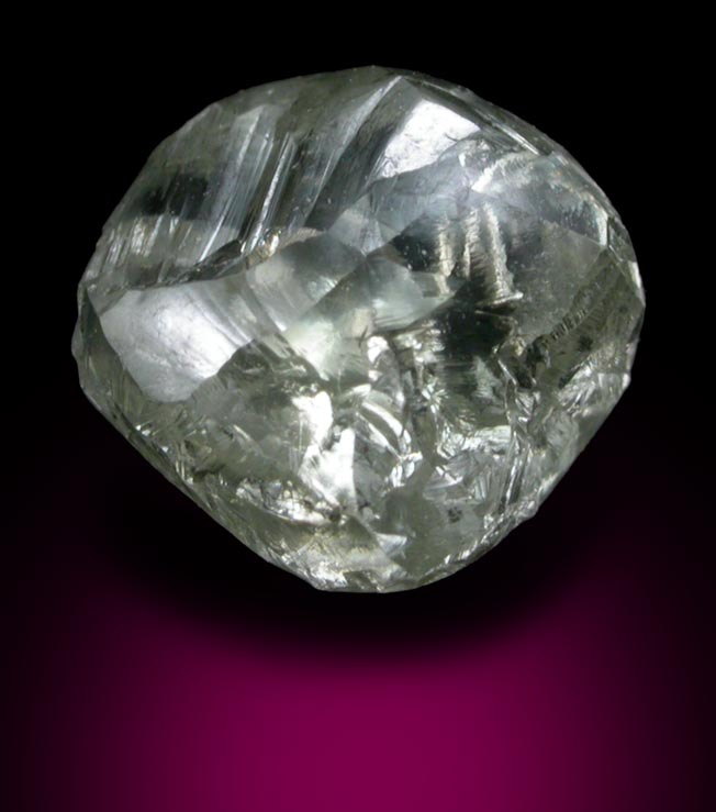 Diamond (1.85 carat cuttable yellow-gray complex crystal) from Jwaneng Mine, Naledi River Valley, Botswana