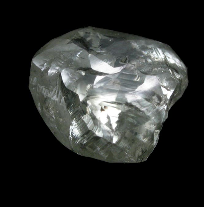 Diamond (1.85 carat cuttable yellow-gray complex crystal) from Jwaneng Mine, Naledi River Valley, Botswana