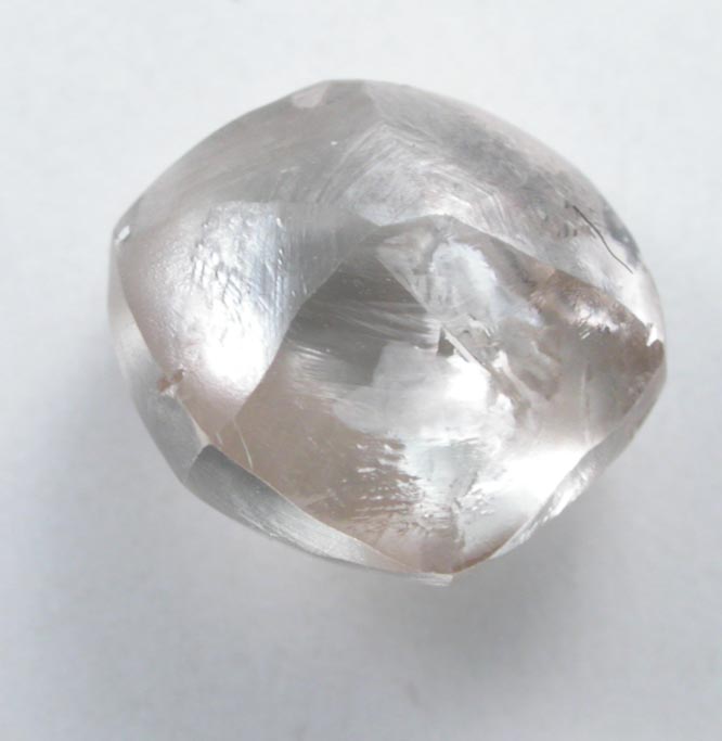 Diamond (2.24 carat cuttable pinkish-gray complex crystal) from Jwaneng Mine, Naledi River Valley, Botswana