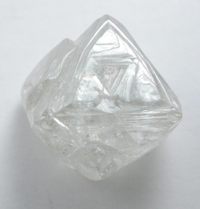 Diamond (6.78 carat pale yellowish-gray octahedral crystals) from Mirny, Republic of Sakha, Siberia, Russia