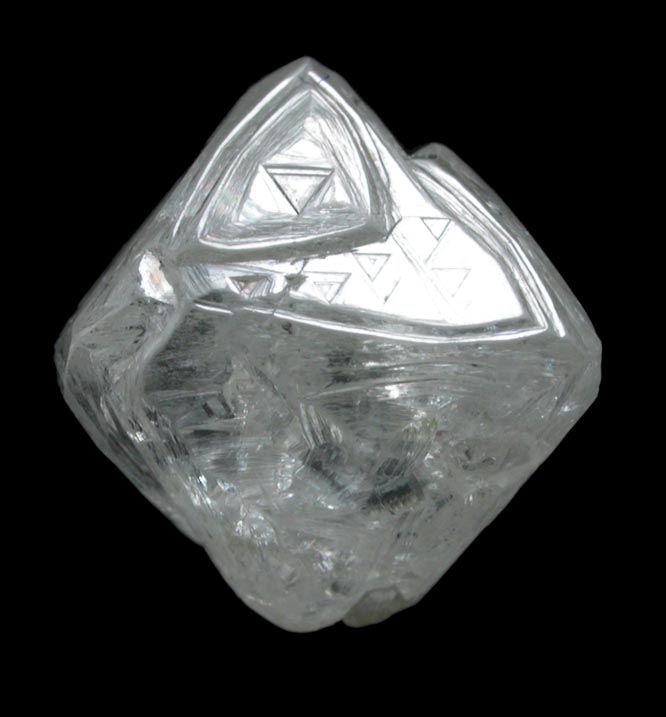 Diamond (6.78 carat pale yellowish-gray octahedral crystals) from Mirny, Republic of Sakha, Siberia, Russia